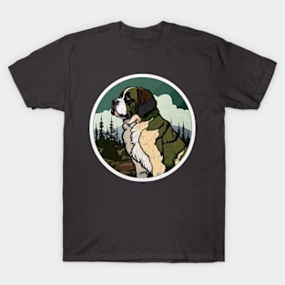 St Bernard Camouflage Motif T-Shirt